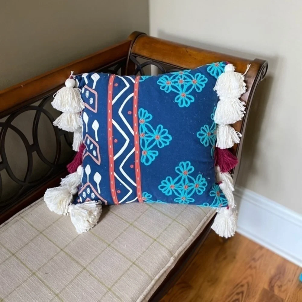 Anthropologie Jessa  Embroidered Throw Pillow